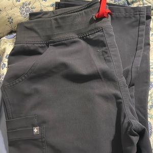 Navy Figs nursing pants.